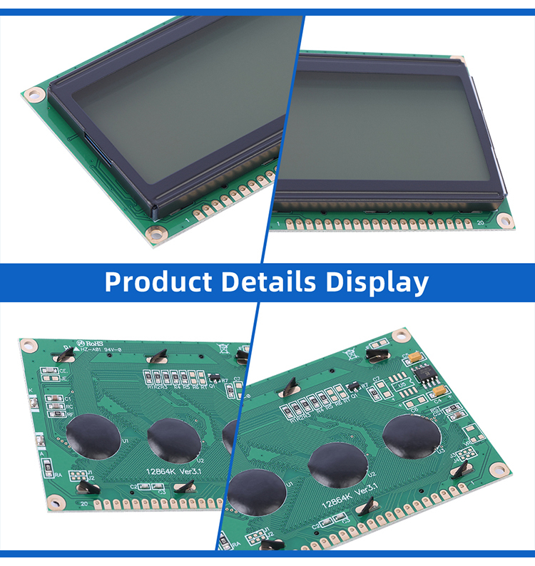 Grey Film High Cost Performance 20PIN 12864K SBN0064 Parallel Port LCD12864 For Arduino