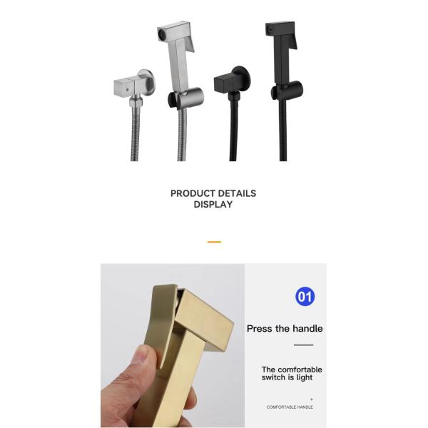 Handheld SUS304 Stainless Steel Tap Black Bidet Toilet Bathroom