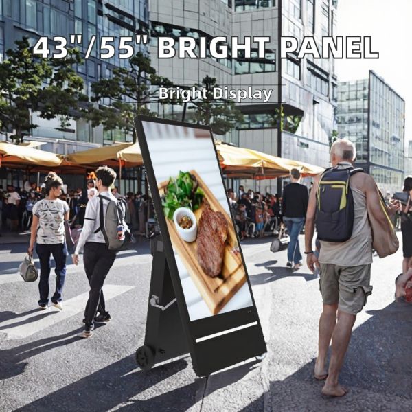 43 Battery-Driven Full Color Digital Poster with Built-In CMS | 1500 Nits High-Visibility Outdoor Advertising Panel OEM Module