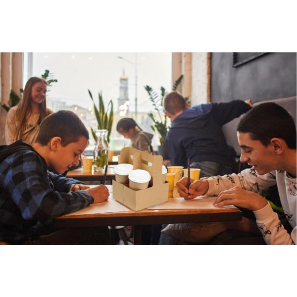 2 Cup Disposable Paper Cup Holder for Drink Takeout Elevate Takeout Experience