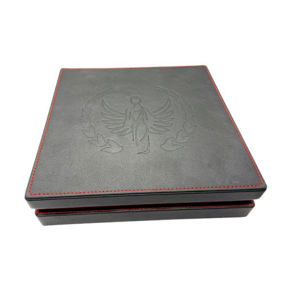 PU Leather One Piece Gift Box Magnetic Packaging Box Black Red Inside Print For Girls Cosmetic