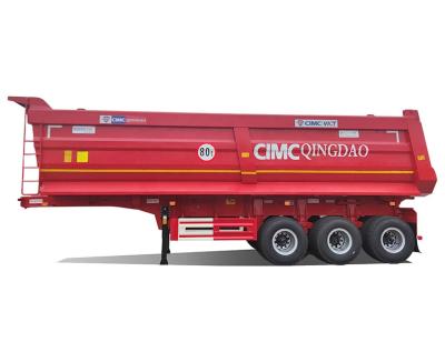 7.2 / 8.2 / 9.6 / 10.5 m Carbon Steel Chassis Tipper Semi Trailer for Building Materials Transport