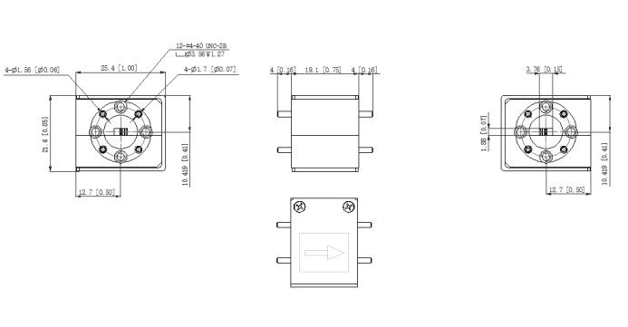 64-71GHz  WR-12  WAVEGUIDE ISOLATOR VN-WGISO-6471-WR12