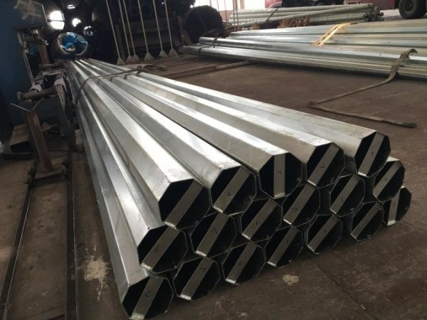 10KV Octagonal Hot Dip Galvanized Steel Utility Poles for Overhead Project