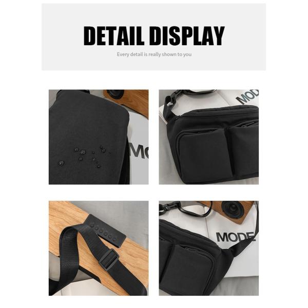 Simpatía Sport Casual Bolso de pecho de hombro bolso de cintura de nylon impermeable para hombres mujeres