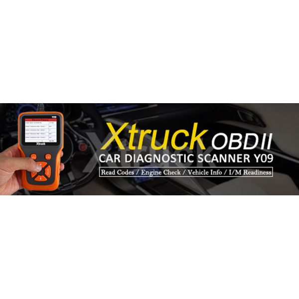 Xtruck Y09 Bluetooth OBD2 Scanner with Color Screen for 1996+ Vehicles and 12V Compatibility