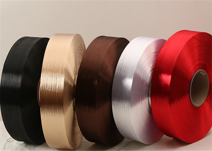 Raw Black 300D / 96F High Tenacity Polyester Filament Yarn , Polyester Dope Dyed Yarn