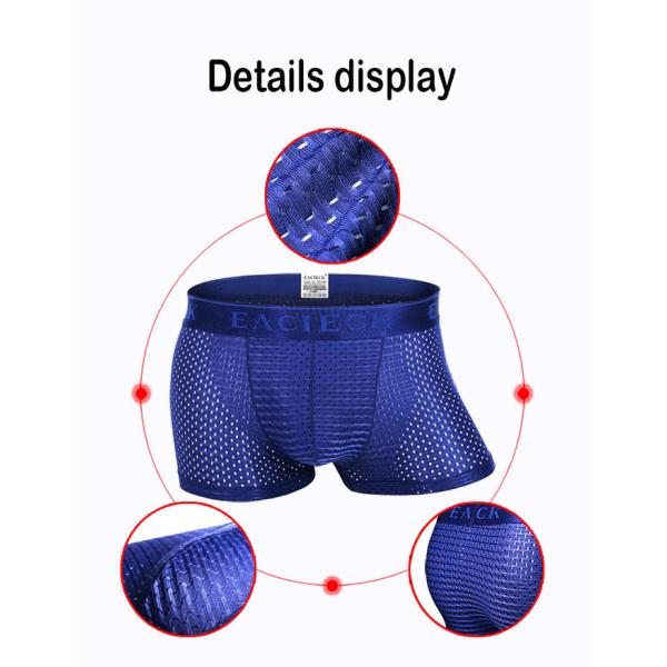 3xl Classic Mens Boxer Shorts Plus Size Mid Waisted Ultra Thin Ice Fiber Mesh Underwear Panties