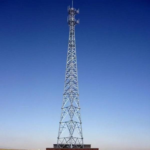 4-legged galvanized steel pipe for 4G and 5G mobile signal communication tower and antenna steel pipe communication tower