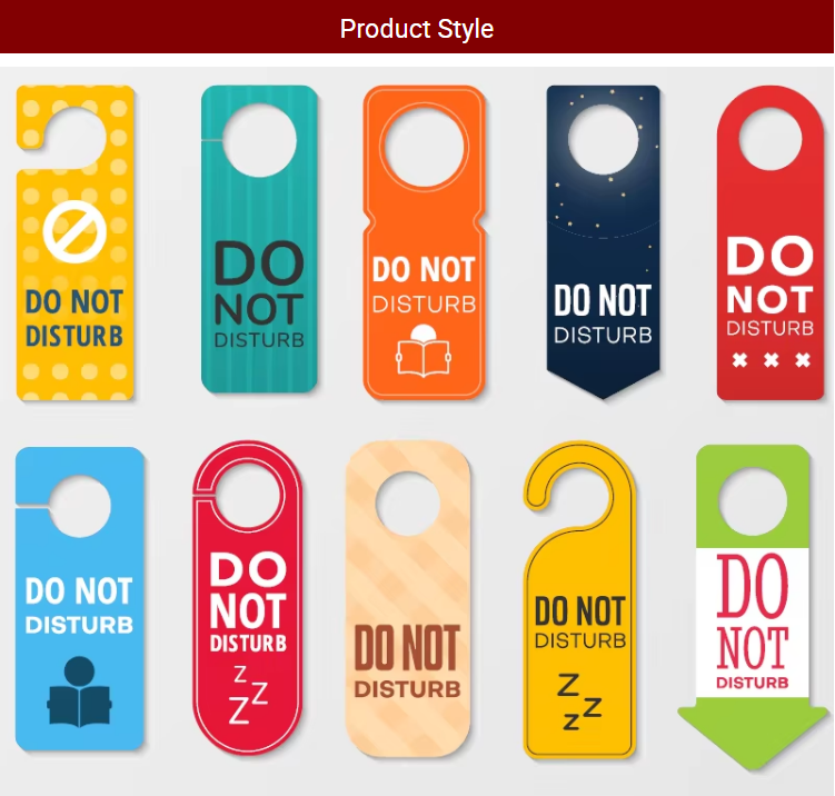 Custom Plastic Do Not Disturb Sign Logo Modern Waterproof Hotel Room Door Hanger Sign For Hotel & Resterant
