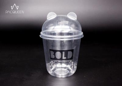Shaped Lids Cold Drink Disposable Cups PET / PP Leak Resistant for Milk Tea