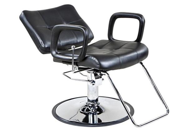 Shinning Chrome Salon Hydraulic Chair Reclining Backrest With U- Shaped Footrest