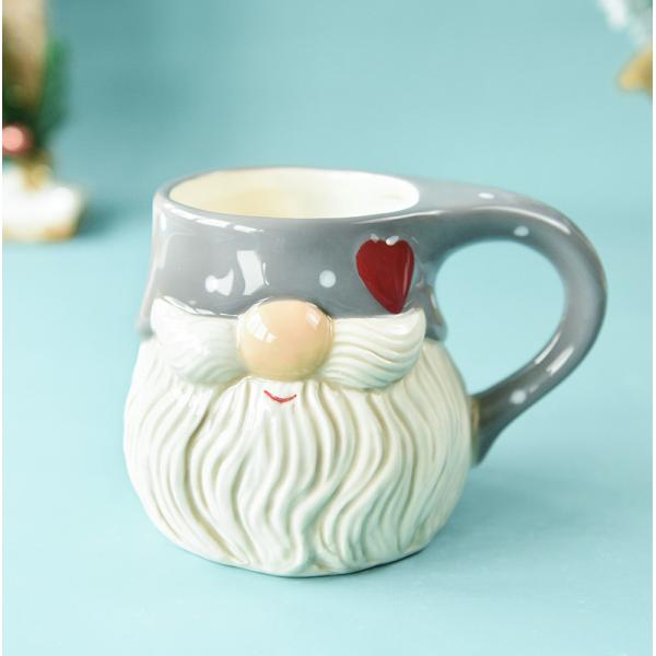 Custom 3D Ceramic Christmas Mug 8*10Cm Santa Reindeer Penguin Snowman For Hot Drinks