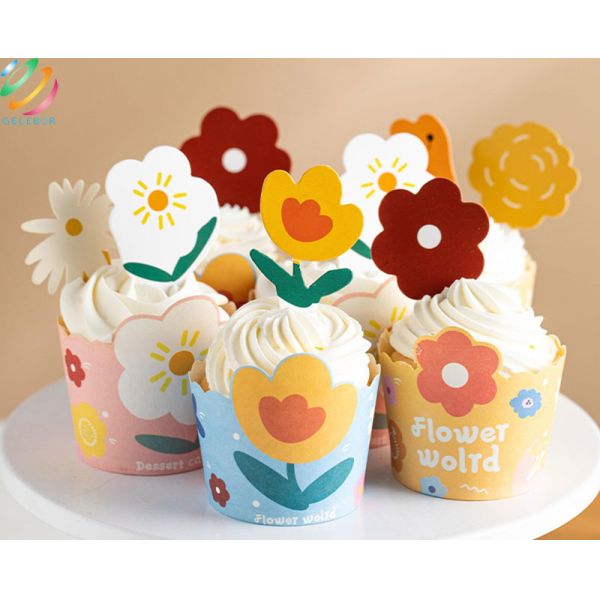 Small Muffin Paper Liners Cake Pans Tray High Temperature Resistant