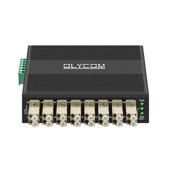 Multimode Fiber Optical Bypass Module 8 Port LC Connector DIN Mounted 12V 24V CE