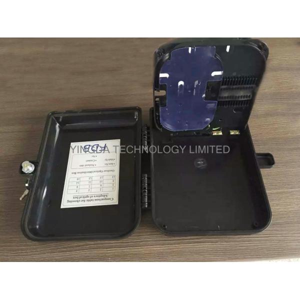 2In 16Out Fiber Access Terminal Box, Uncut Cable Termination Box for PLC Splitter Black Plastic