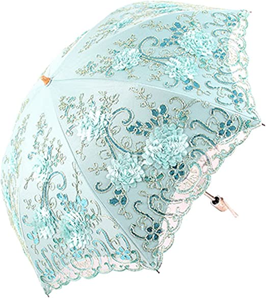 190T Pongee Fabric Umbrella Fully-automatic Battenburg Lace for Vintage 3D Performance