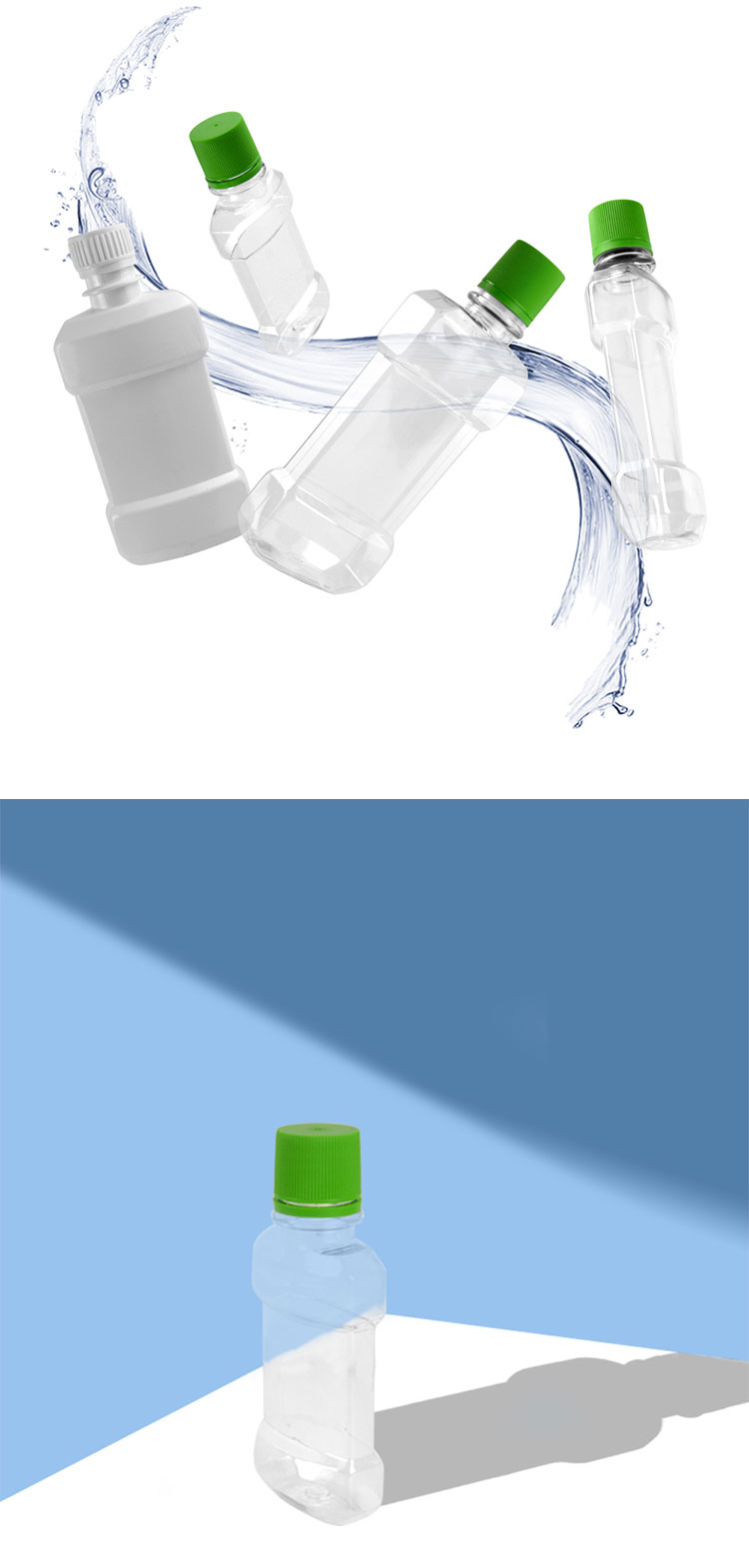 бутылка Mouthwash 100ml Somewang белая с пластиковой крышкой 44.5cm 142MM