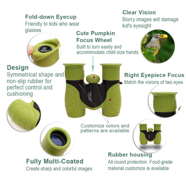 бинокли призмы крыши 8X21 компактные для 3-12 - летней игрушки подарка детей