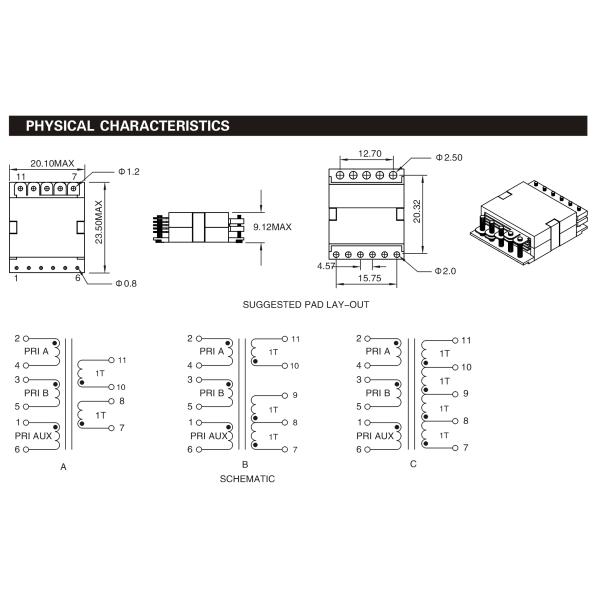 Облегченный плоскостный трансформатор, тип высокого трансформатора изоляции плоский