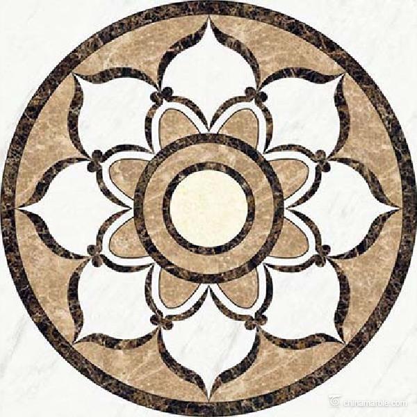 High End Polished Waterjet Marble Stone Floor Medallions For Hotel / Restaurant