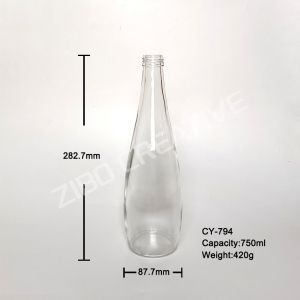 Glass Water 750ml Swing Top Bottles For Beverage 420g CY-794