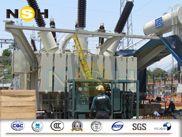 El remolque montó el sistema de la filtración del aceite del transformador, tratamiento del aceite del transformador de 550KV 800KV