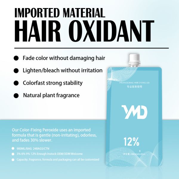 YMD Premium Quality OEM Hair Oxidant Cream Raw Material 3% 6% 9% 12% Permanent Hair Color  Developer
