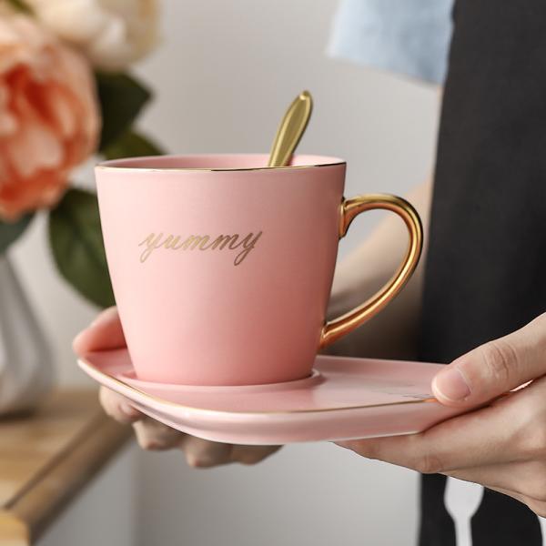 14*20*8cm Savall Black Porcelain Cup And Saucer Set Cafes Coffee Shops