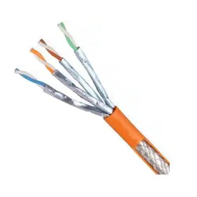 Orange SFTP CAT6A PVC Ethernet Cable 26AWG For Ultra Fast Data Centers