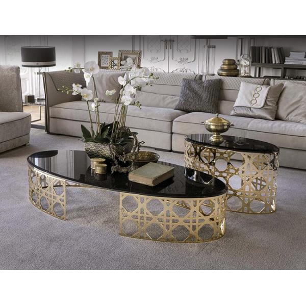 Журнальный стол роскошного овала живущей комнаты мраморного форменный мраморный