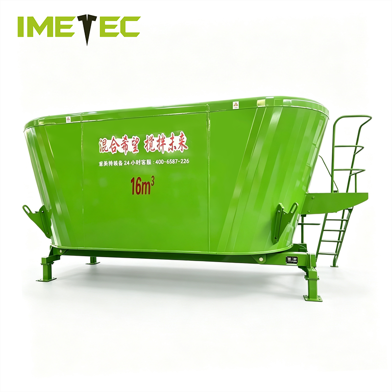 Commercial Vertical Stationary Forage TMR Feed Mixer For Dairy Beef Farms