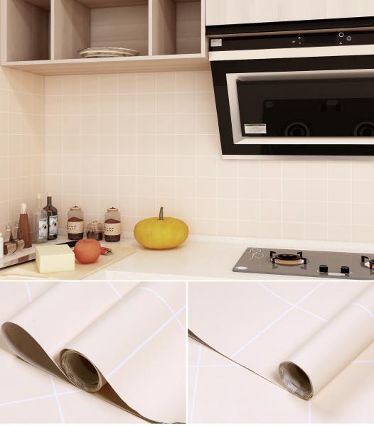 Modern Tile Mosaic Ceramic Wallpaper Roll for Kitchen Cupboard Cabinet Furniture Self Adhesive DIY Wall Stickers