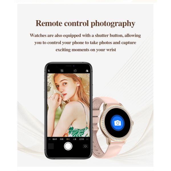 Eraysun China TK26 Lady Smart Watch With Round 1.26inch Fashion Cheap Waterproof 2025 IP67 Waterproof Female XOFIT Smartwatch