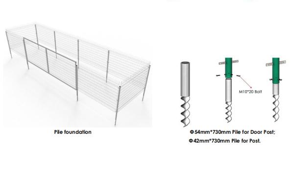 Pre - fio de metal montado Mesh Fence Panels For Safety, Installtion fácil