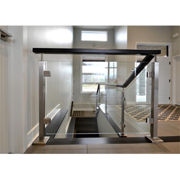 Side Mount Stainless Steel Glass Railing Systems With 10mm / 12mm Tempered Glass