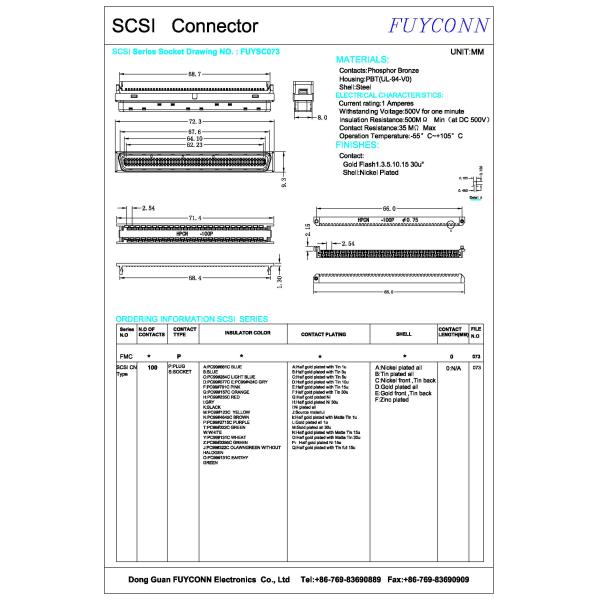 Кабельный соединитель SCSI IDC соединителя ленты 100Pin соединителя мини d SCSI MDR провода мужской