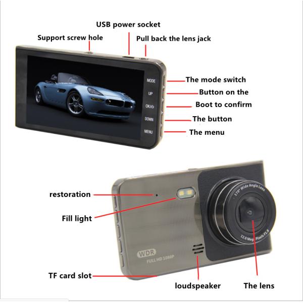 30fps Беспроводная камера DVR автомобиля черточки с датчиком CMOS