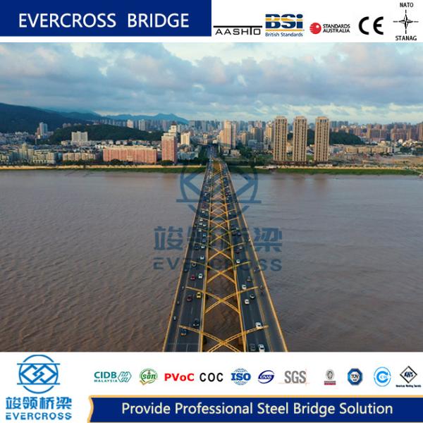 Customized Permanent Composite Beam Bridge With Steel Truss Concrete Deck