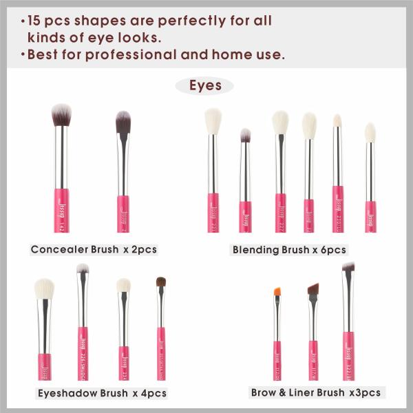 Rose Carmin Eye Makeup Brush Set Wood Handle Pencil Makeup Brush