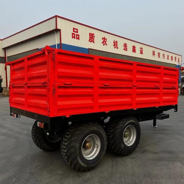 Hydraulic Dump Farm Trailer 5T Red Colour Two Alex Four Wheel 2060Kg