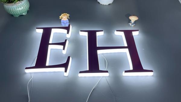 Led Gold Metal Letter Steel Signs Backlit Led Channel Letters Sign Gold Letter