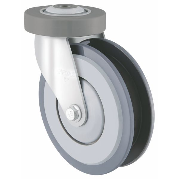 125MM Polypropylene Thermoplastic Rubber Different Materials Customized Single Ball Braring Casters Grey Color 5Inch 125MM Polypropylene Thermoplastic Rubber Different Materials