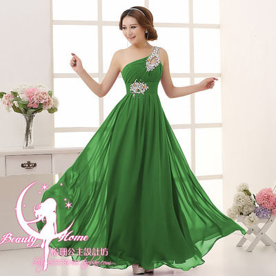 Chiffon Long Pink Bridesmaid Dress Double Shoulder Straps Beading Sash Toast Dress