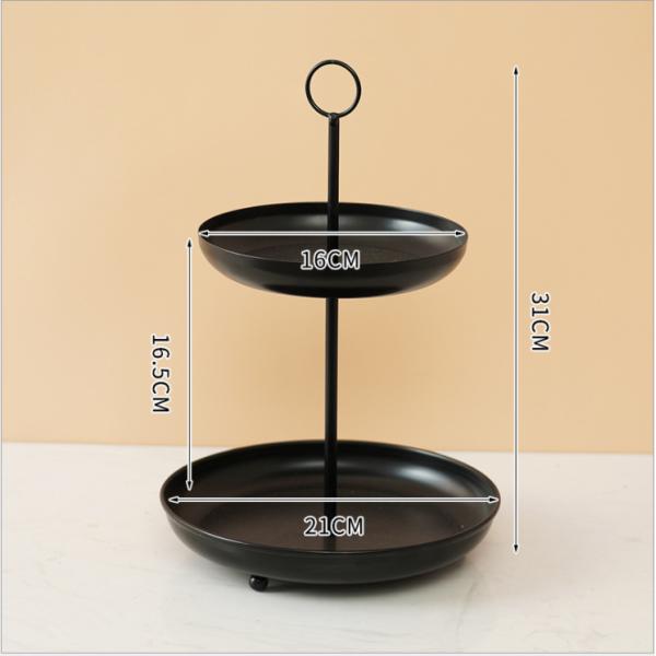 Anti Rust Double Tier 31cm Height Steel Fruit Basket