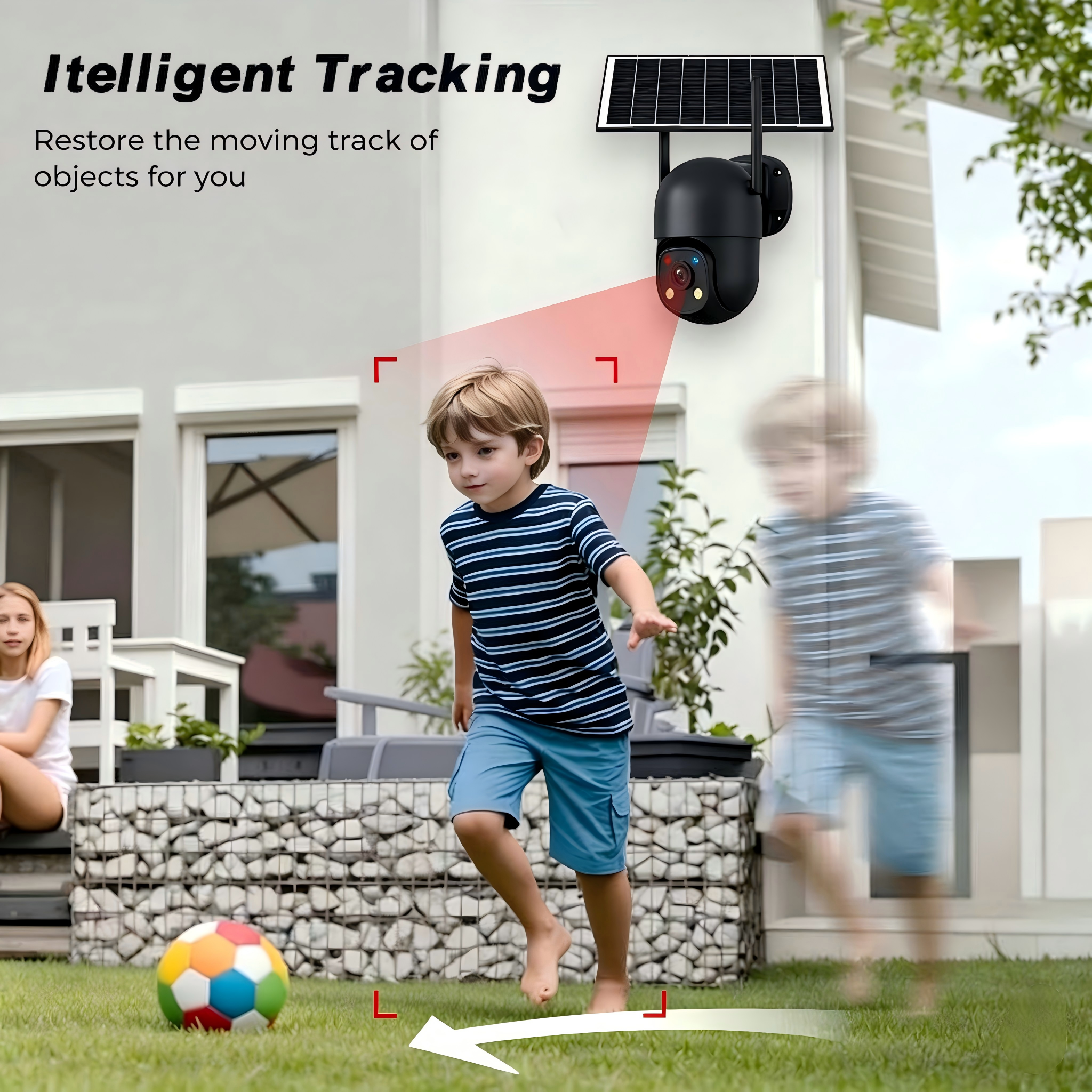8MP Battery Powered Camera 2.4Ghz 5Ghz WiFi Solar Security Camera Two Way Audio