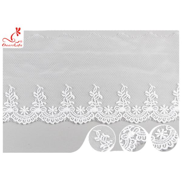 Отделка шнурка нейлона вышивки Шри-Ланки флористическая с подгонянным материалом хлопка