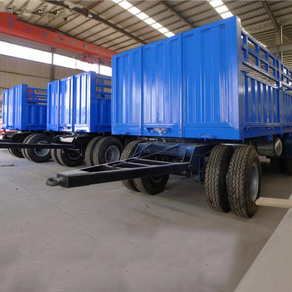 20ft Size Flat Bed Semi Trailer 12 Wheels 3 Axle Cargo Truck Trailer