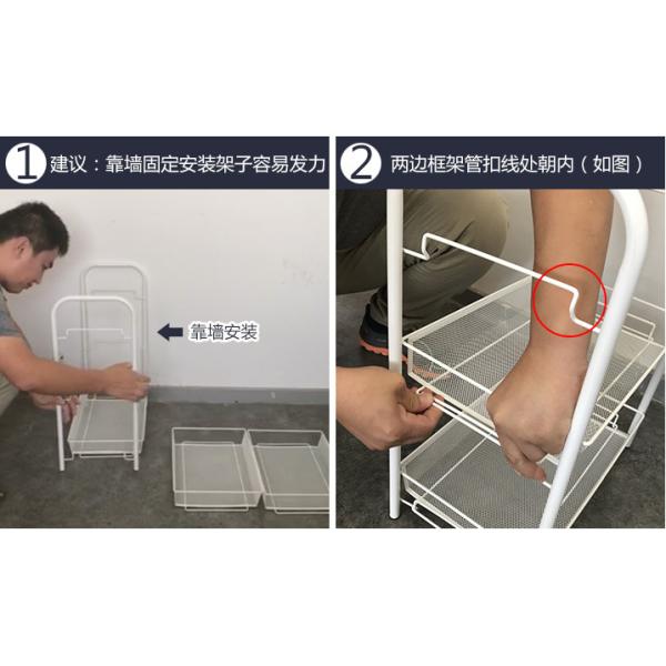 20kg Bearing Vegetable Rack Trolley , SS 4 Tier Storage Trolley