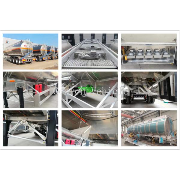 3 Axle 45000L 5 Silos Single Tires 6mm Aluminum Fuel Petrol Tanker Truck Trailer With Air Suspension
